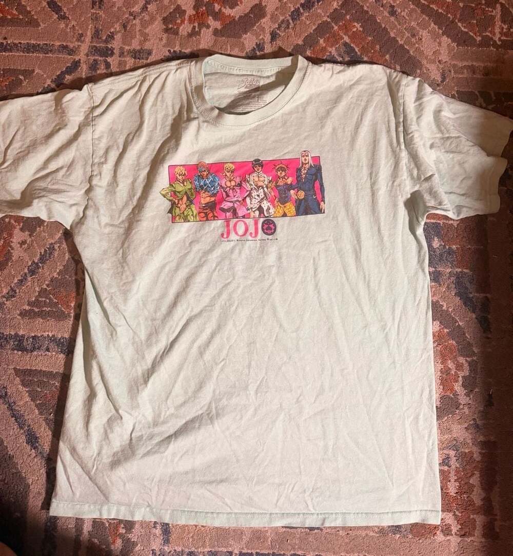 JoJo's Bizarre Adventure Golden Wind Graphic T-Shirt Size XL Light Green